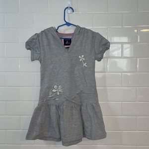 Grey Hooded Jersey Dress